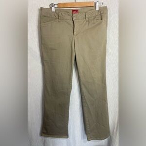 Dickies Worker Girl Pants Mid Rise Boot Cut N882 Khaki Tan Size 15